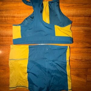 Fabletics Blue and Yellow Athletic Set